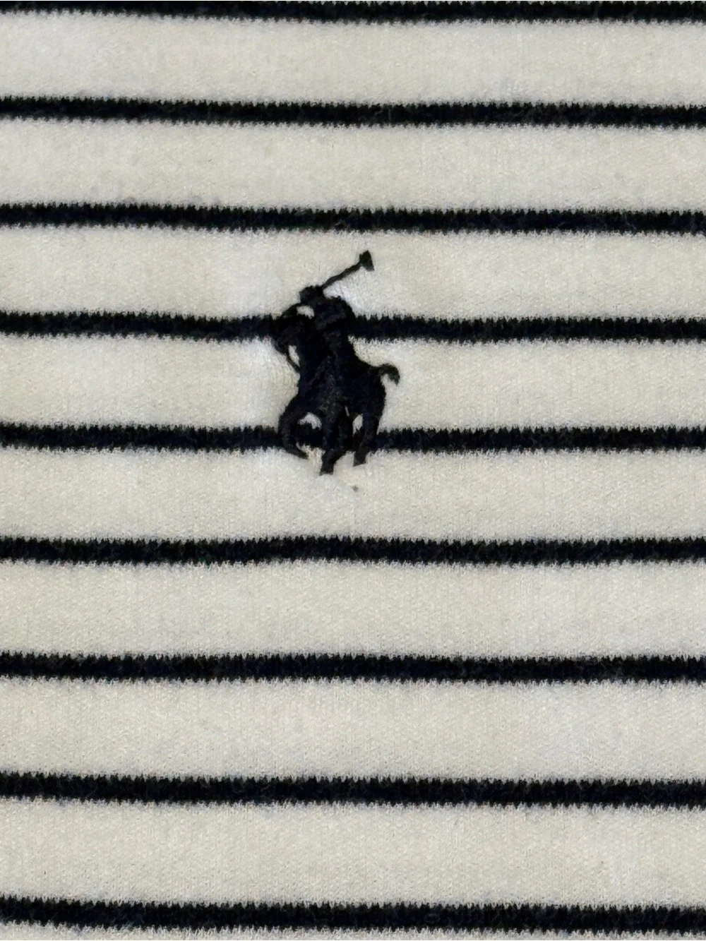 Ralph Lauren White Polo with Navy Stripes